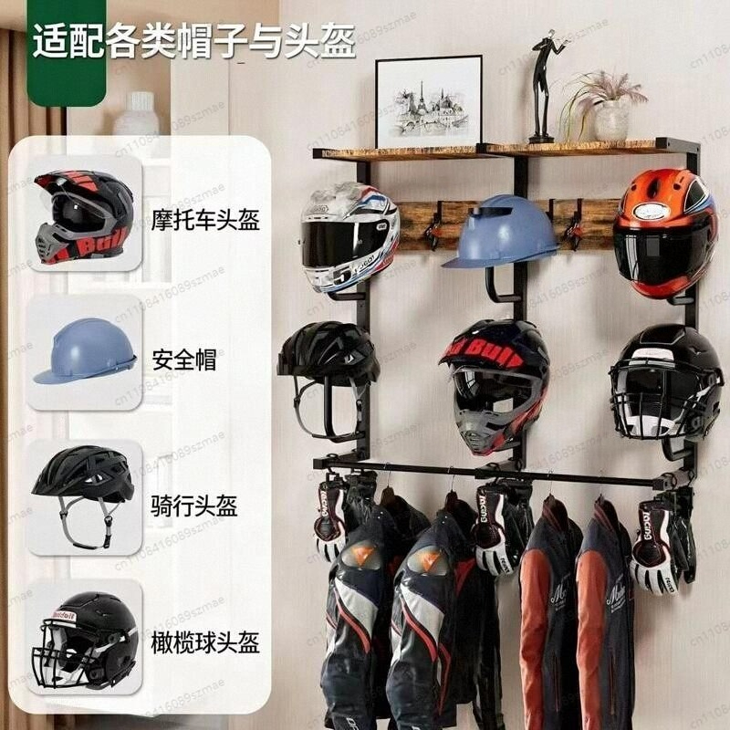 Wall-mounted helmet rack, mult - đánh giá và giá Motorcycle Gear Rack