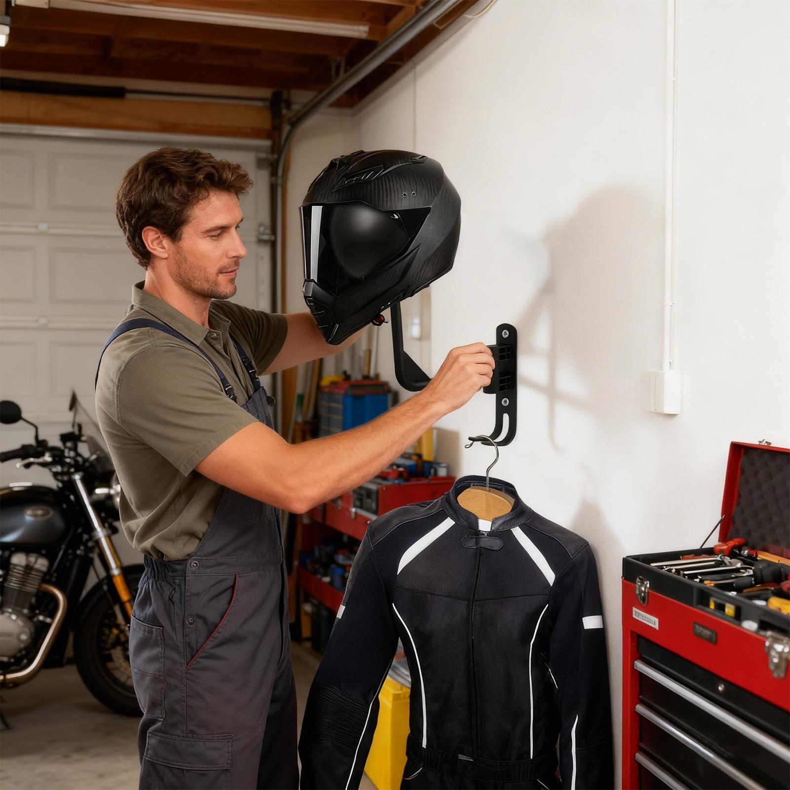 Helmet Organizer Wall Mounted  - đánh giá và giá Motorcycle Gear Wall Mount